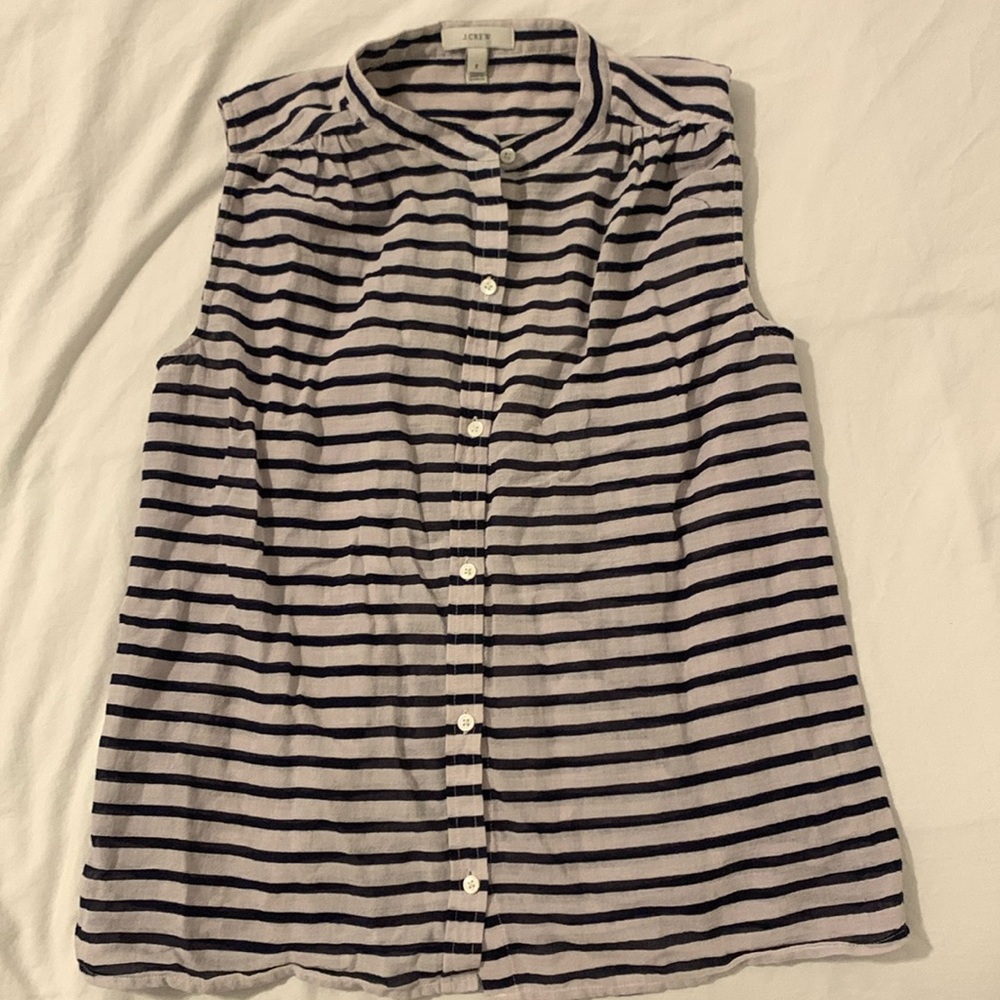 J. Crew navy striped sleeveless top size 2